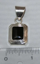 Silpada Sterling Silver Black Onyx Inlay Rectangle Pendant S0113