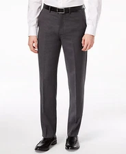 Ryan Seacrest L41316 Distinction Solid Grey Modern Fit Dress Pants Size 33 x 32