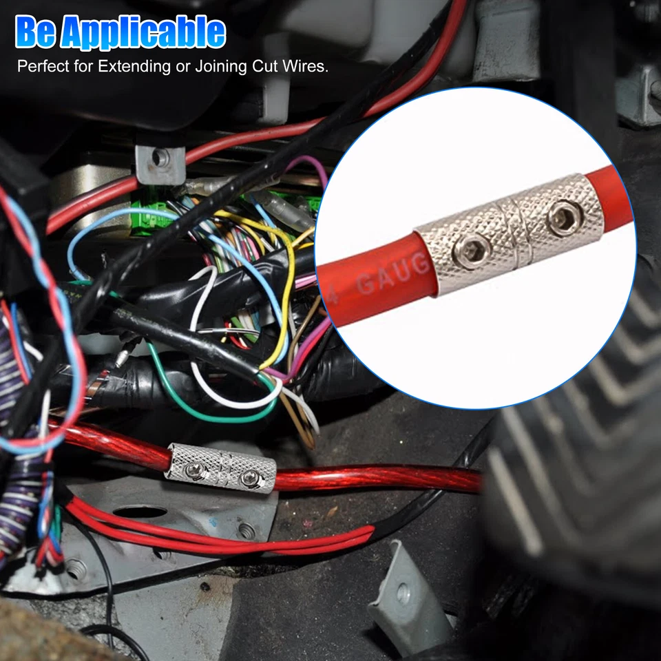 4pcs Wire Coupler Terminal Butt Connector 8 GA Gauge Input and Output Set Screw - Image 4 of 4