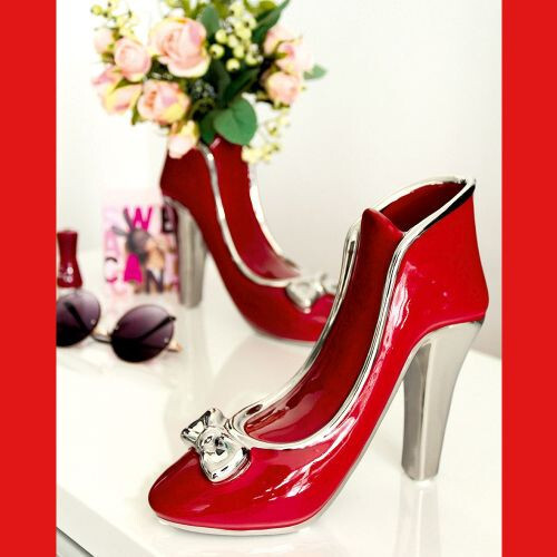 Gilde Dreamlight High Heel Milano Blumen Vase Pumps Schuh Damen Keramik Neu-image