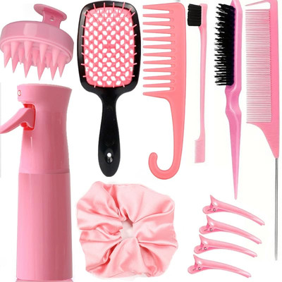 12 Pcs Hair Brush Set, 3 Pieces Slick Back Hair Brushes for Toddlers, Women, Det