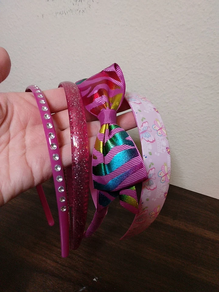 Lot 4 Girls Headband Plastic Pink Disney Princess - Image 2 of 4