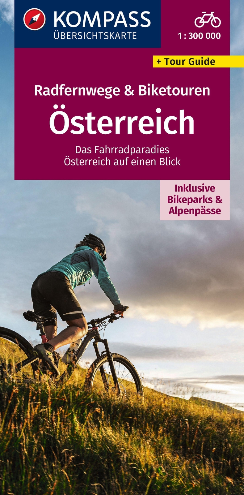 Thumbnail - Kompass Radfernwegekarte Radfernwege & Biketouren Österreich -...