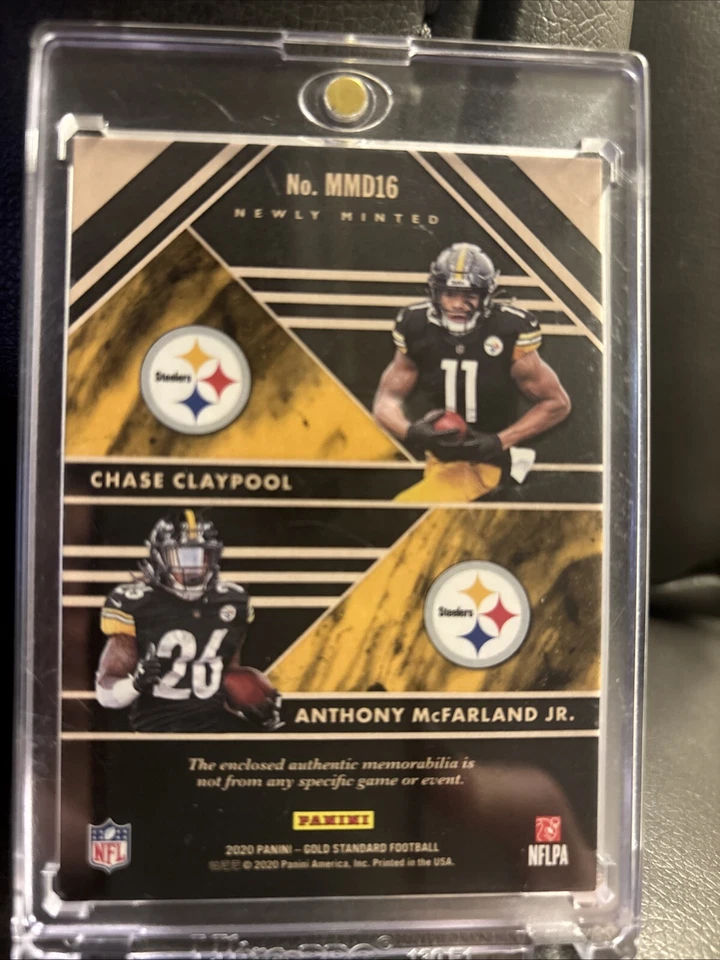 2020 Panini Gold Standard Newly Minted Mem Claypool McFarland Jr /249 Steelers - Image 2 of 3