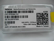 NOKIA AOSK 475339A.101 10G SFP+ 1310nm 10km SM I-TEMP RTXM228-402-C39A