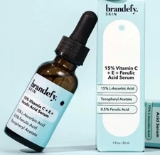 Brandefy Vitamin C E Ferulic Acid Serum Skin Face Anti Aging Wrinkles Dark Spots