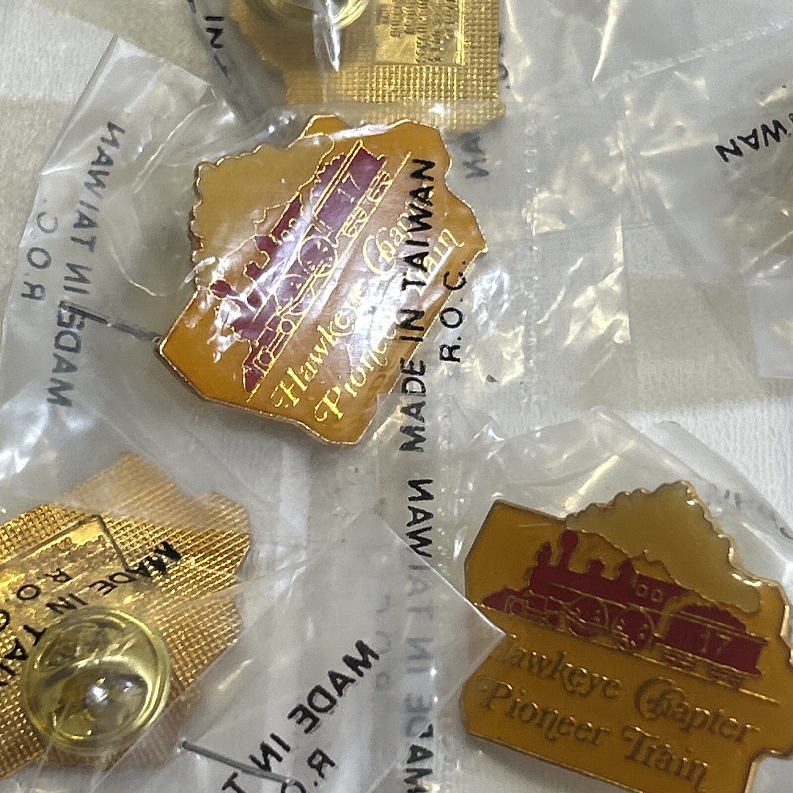 Lot of 16 Hawkeye Chapter Pioneer Train Pin VTG Metal Pinback Enamel