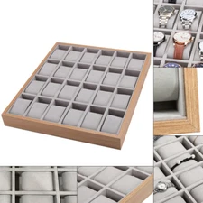 24 Slots Wood Watch Box Jewelry Storage Case Organizer Display Box Holder Tray