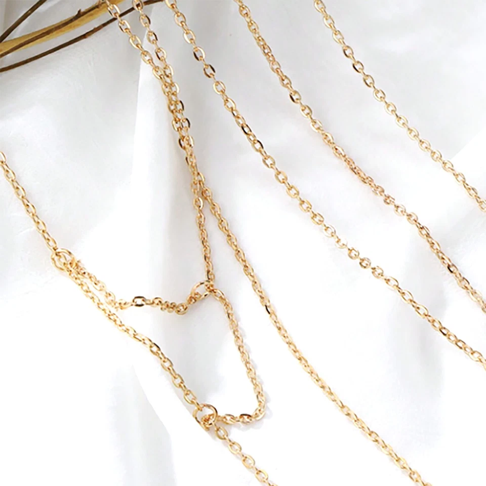 Lencería de cadena de pecho de cuerpo versátil sexy de moda color dorado joyería corporal Foto 2 de 2