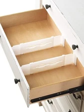 New Whitmor Adjustable Drawer Dividers – White Organizers 6025-3927, 2-Pack
