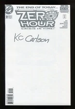 ZERO HOUR #0 - SIGNED BY EDITOR KC CARLSON - CARD LIST INTACT - VF - 1994