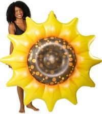 PoolCandy Sunflower Inflatable Pool Island Float, Jumbo 60" Swimming Raft