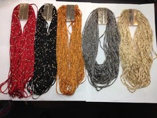 COLLANA MULTIFILO TESSUTO PALLINE LISCE CHIUSURA CALAMITA (MFC0168)