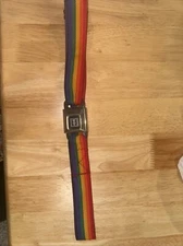 Buckle-Down Seatbelt Buckle Belt Rainbow  H2 Hummer Buckle 2000s Era Unique