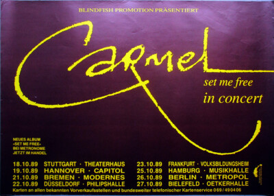 CARMEL - 1989 - Plakat - Live In Concert - Set me Free Tour - Poster