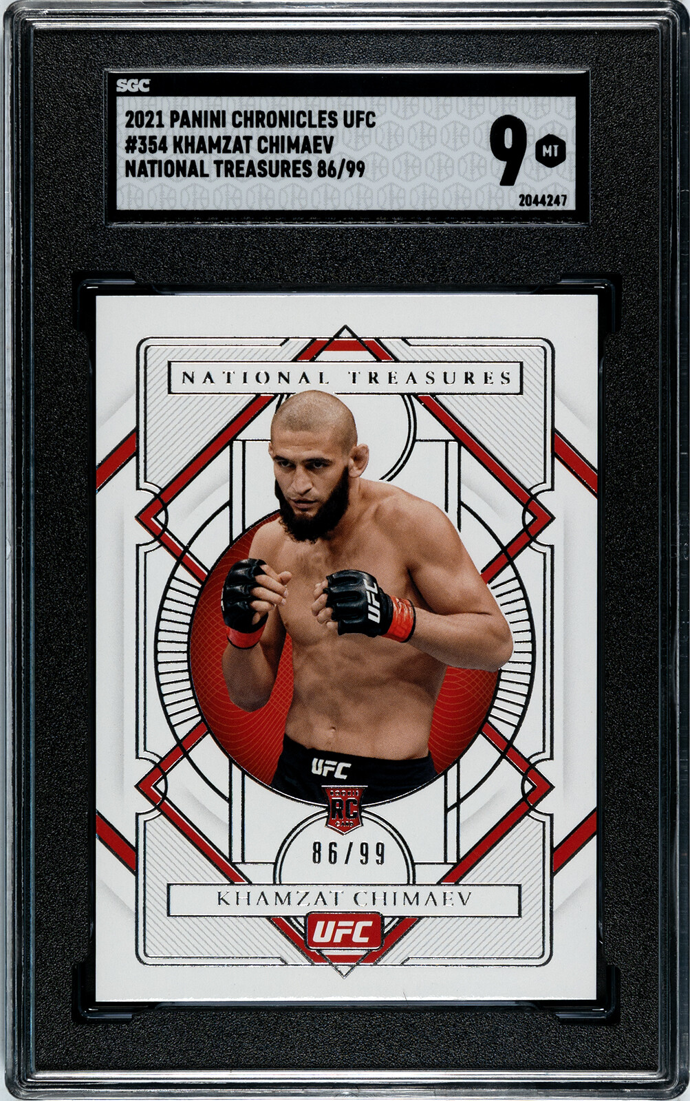 2021 Panini Chronicles UFC Khamzat Chimaev National Treasures Graded Rookie /99