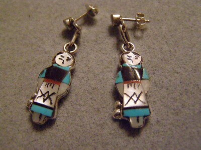 Wigwam Traders Zuni Maiden Dangle Post Earrings by Joyce Waseta: #K1179