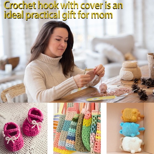 18 Sizes Crochet Hook Set 0.8mm-6mm Crochet Kit Ergonomic Crochet ø - Picture 5 of 11