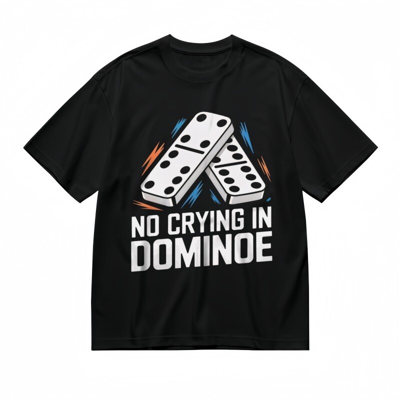 Men's T-shirt With White Domino Design Graphic Unisex Black