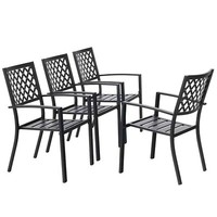 4Er Set Gartenstuhl Stapelstuhl Metall StüHle Campingstuhl Terrassenstuhl