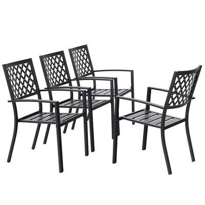 4er Set Gartenstuhl Stapelstuhl Metall Stühle Campingstuhl Terrassenstuhl