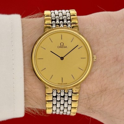 Vintage 1980s Omega De Ville Quartz- Two Tone - Ref 395.0875