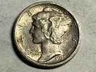 1917 MERCURY silver U.S. dime. Very choice AU, tons of luster. #k1