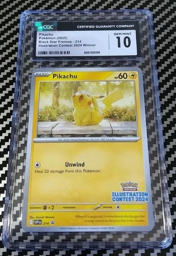 CGC 10 MINT Pikachu 214 (Illustration Contest 2024) Graded Pokemon TCG