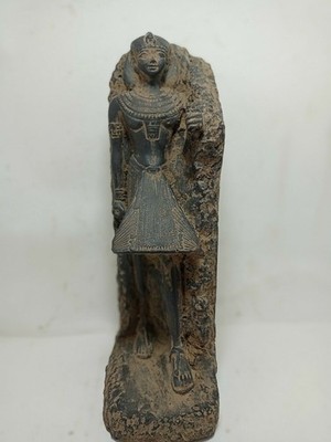Seltene altägyptische antike Pharao Statue Stein König Tut Skulptur Pharaonisch