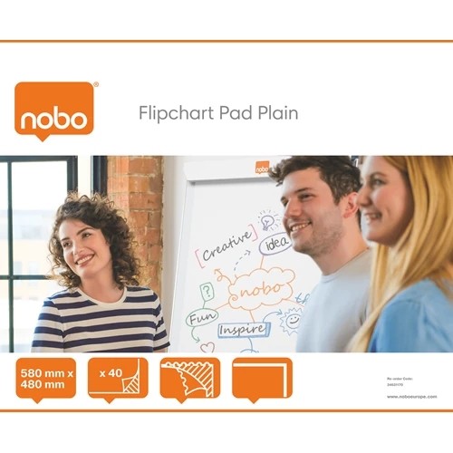 Nobo Flipchart Pad Plain 580x480mm 34631170