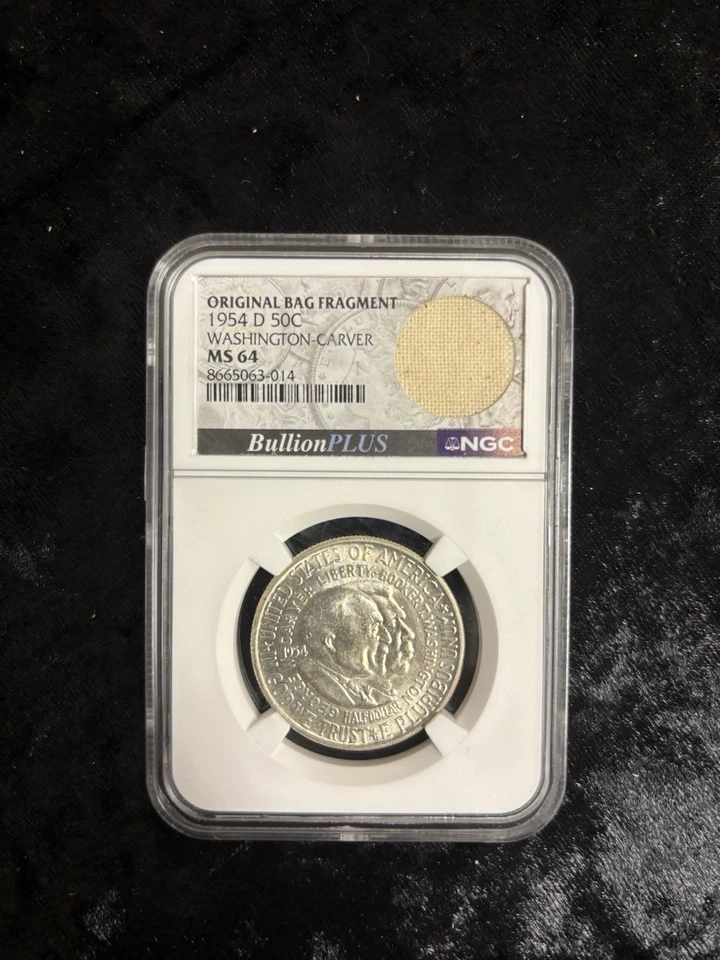 MS 64 1954 Washington-Carver with Bag Frag and 1940 Italy Lira WW2 Graded Coins - Image 2 of 4