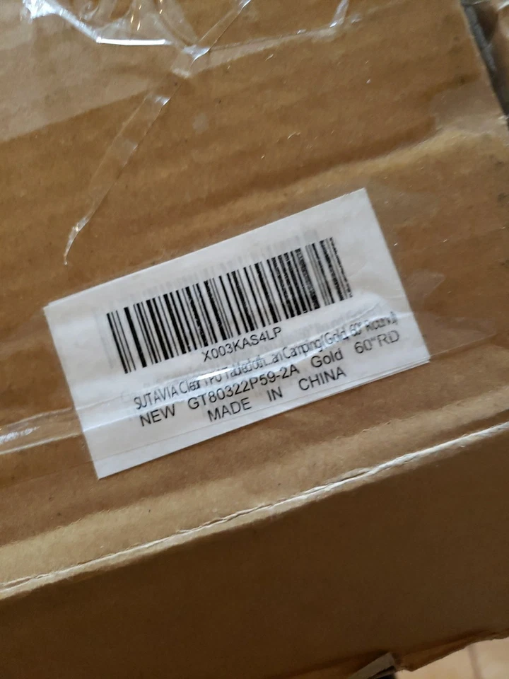 60" Round Clear Plastic Tablecloth Gold Lace Trim - Image 2 of 4