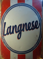 EISKREM LANGNESE     Retro Blechschild 30 x 20 cm Metallschild