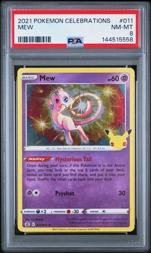 2021 POKEMON CELEBRATIONS #011 MEW PSA 8