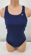 Nike Navy One Piece Bathing Swimsuit Women's Size 38 WMS 12 Racerback Lined