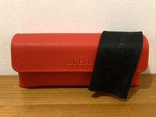 Guess Red Eyeglass Sunglass Case with matching Black Cleaning Cloth