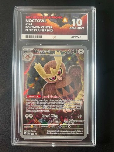 Pokemon TCG Noctowl 141 Pokémon Center Stamped Promo ACE 10 GEM MINT
