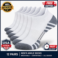 12 Socks Athletic Sports Mens Crew Size Pairs Cotton Athletic Socks