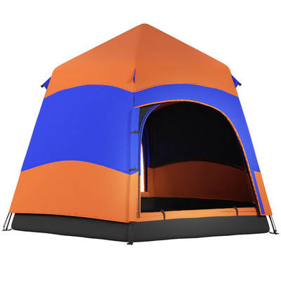 Wurfzelt 4 Personen 170x280x280cm 190T Polyester orange/blau Hexagon Family Pro