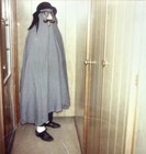 VTG 1970s Photo Person In Disguise Mask Halloween Costume Odd Incognito — photo 1