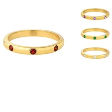 18K Gold Over Brass Round Cut Gemstones Ring Jewelry Size 5-8 RM-1780 TGR1054
