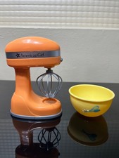 American Girl Kitchen Set Pretend Stand Mixer with Bowl  TURNS ON 