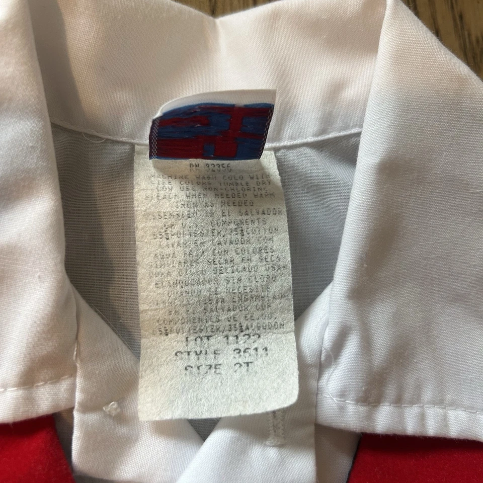 Chaleco y camisa abotonada vintage años 80 Happy Fella bebé niño 3T rojo clásico de vacaciones Foto 4 de 4