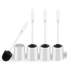 Brush and Holder Set, 4 Pack Long Handle Non-Slip Grip Bowl Brush  , Hard Brus...