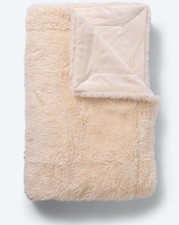 1x Edelzeit Eisbärfell- Optik Wendedecke Wohndecke XXL 170 x 220 cm  Goldgelb