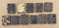 OUTSTANDING Lot of (11)  Antique DOOR RIM LOCKS  Cast Iron Locks Applied on door
