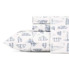 Nautica - Twin Sheet Set, Cotton Percale Bedding Set, Crisp Cool, Lightweight
