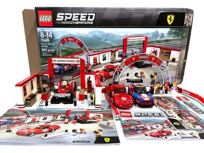 USED LEGO SPEED CHAMPIONS 75889 FERRARI ULTIMATE GARAGE 250 GTO 488 RETIRED SET