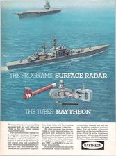 Raytheon Vintage Magazine Ad Naval Ships Surface Radar Microwave Tubes 1960s