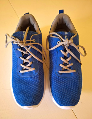 AIR-STAR Herren Sneaker Mesh Low Top Schnürung EU 43 Blau/Weiß/Grau